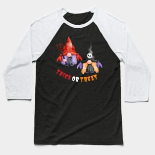 Trick or Treat Halloween! Cute Gnomes Halloween Witches Spooky Season Autumn Vibes Halloween Thanksgiving and Fall Color Lovers Baseball T-Shirt